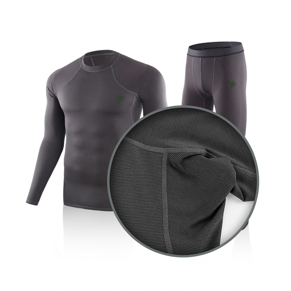 Fleece thermal underwear set "1991" (grey)