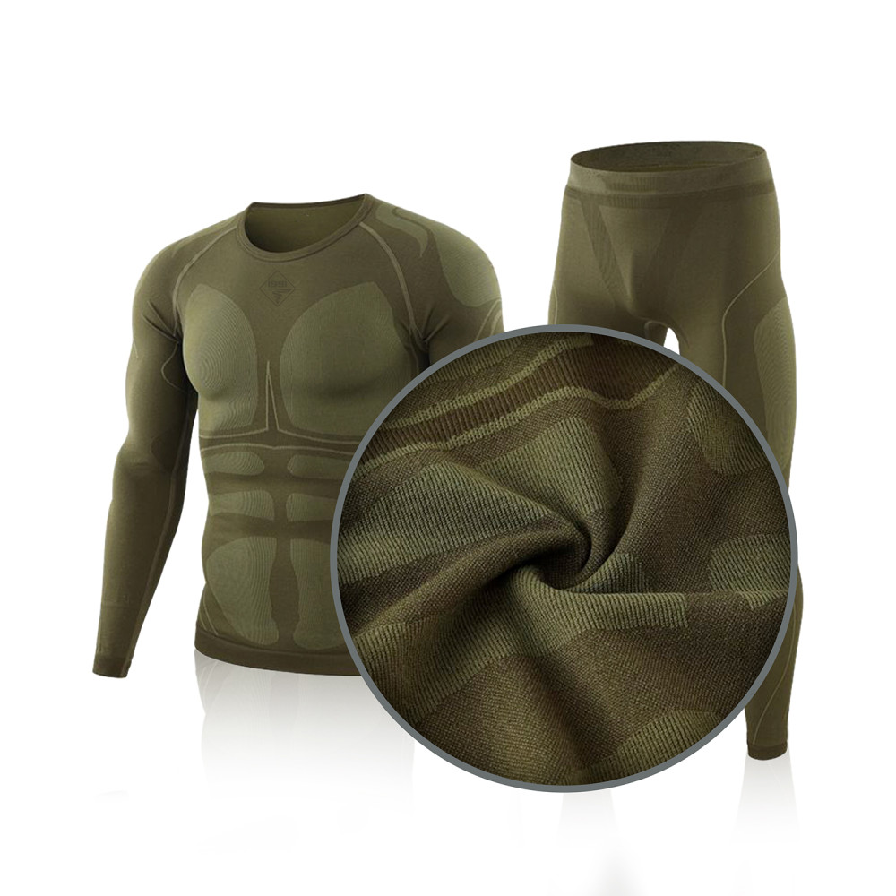 Seamless thermal underwear set "1991" (green)