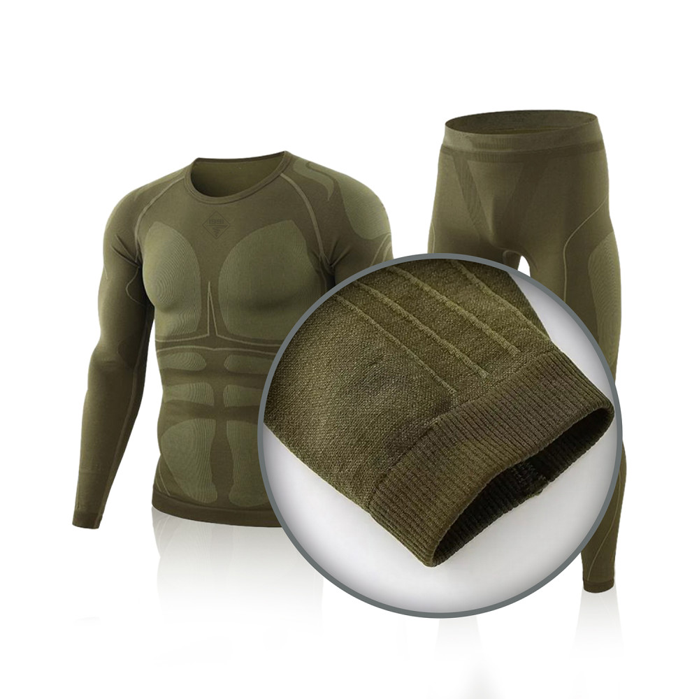 Seamless thermal underwear set "1991" (green)