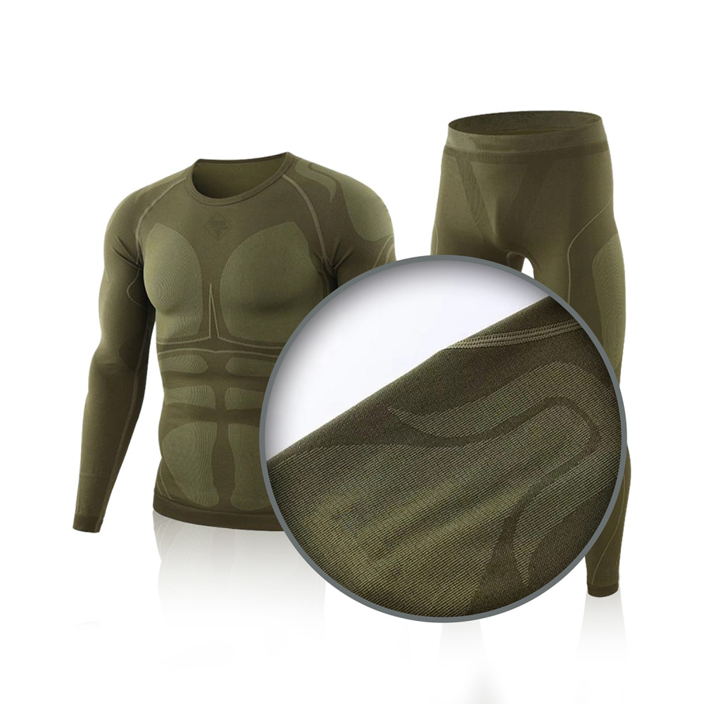 Seamless thermal underwear set "1991" (green)