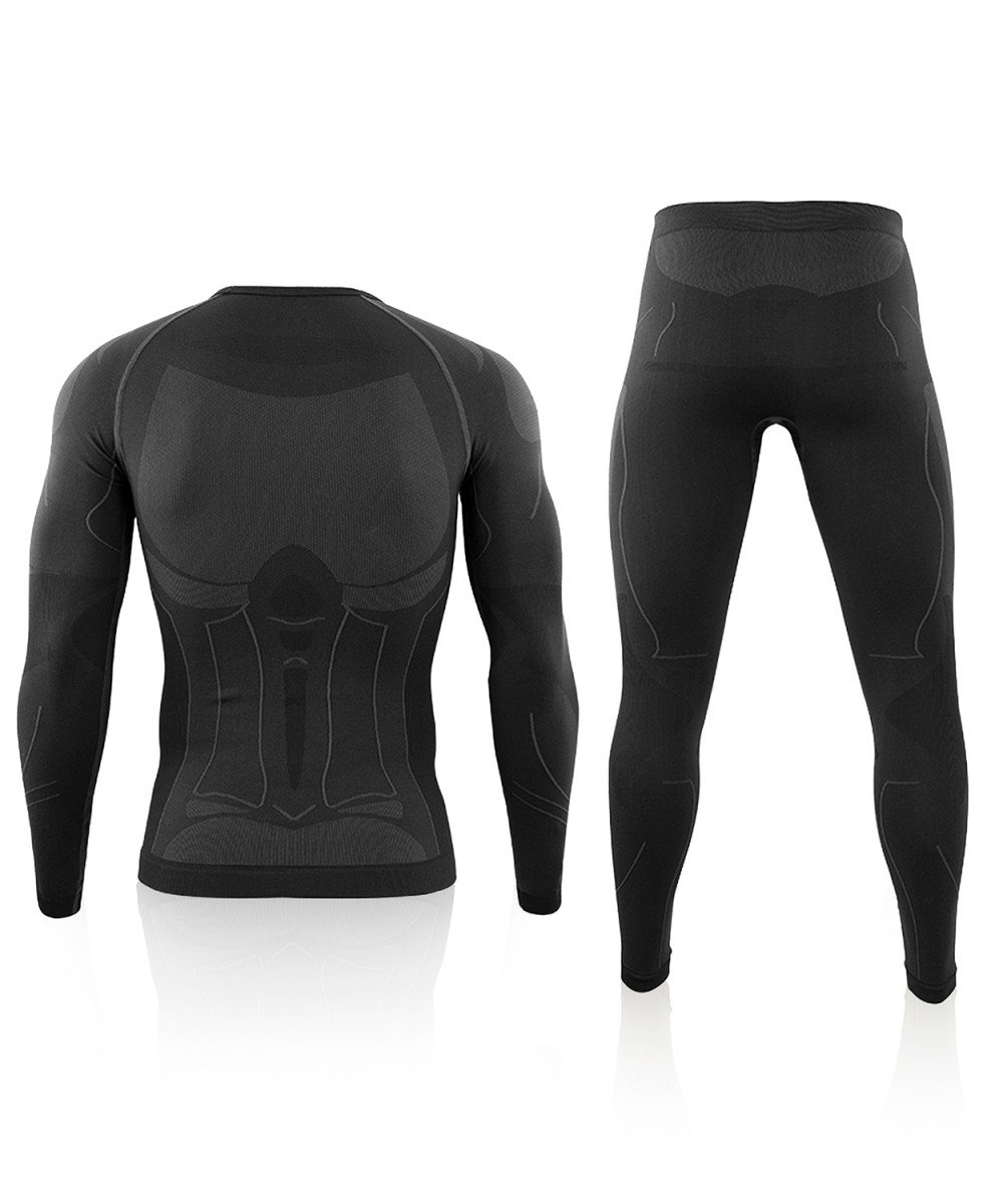 Seamless thermal underwear set "1991" (black)