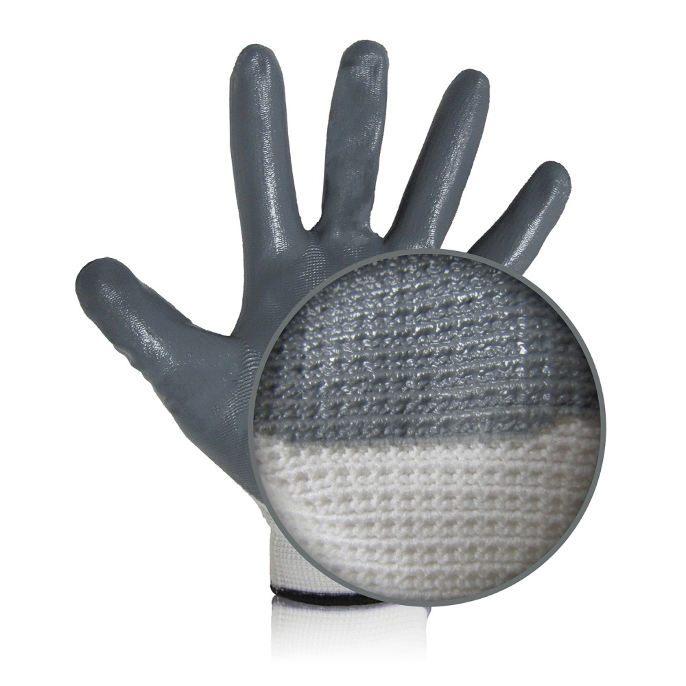Polyamide knitted gloves (nitrile coating)