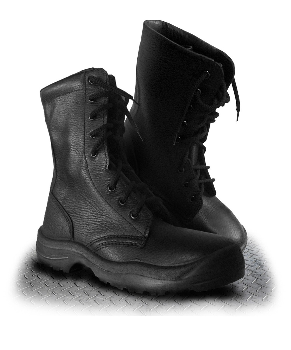Leather high-top boots