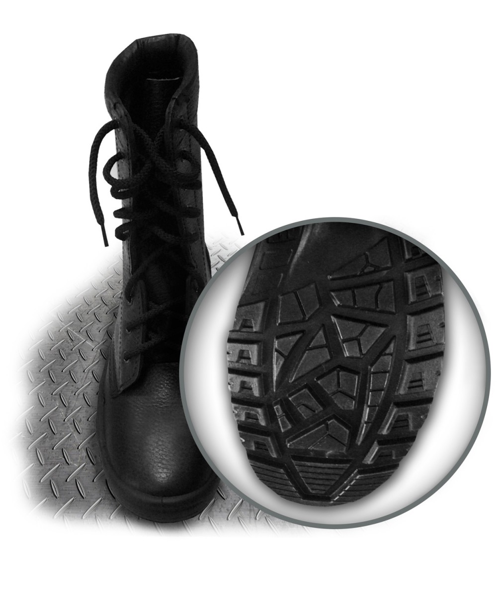 Leather high-top boots