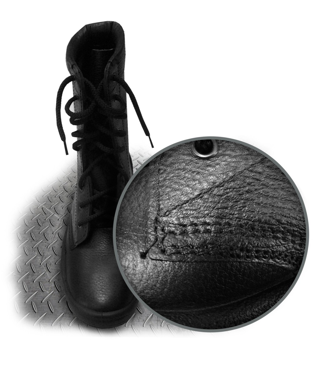 Leather high-top boots