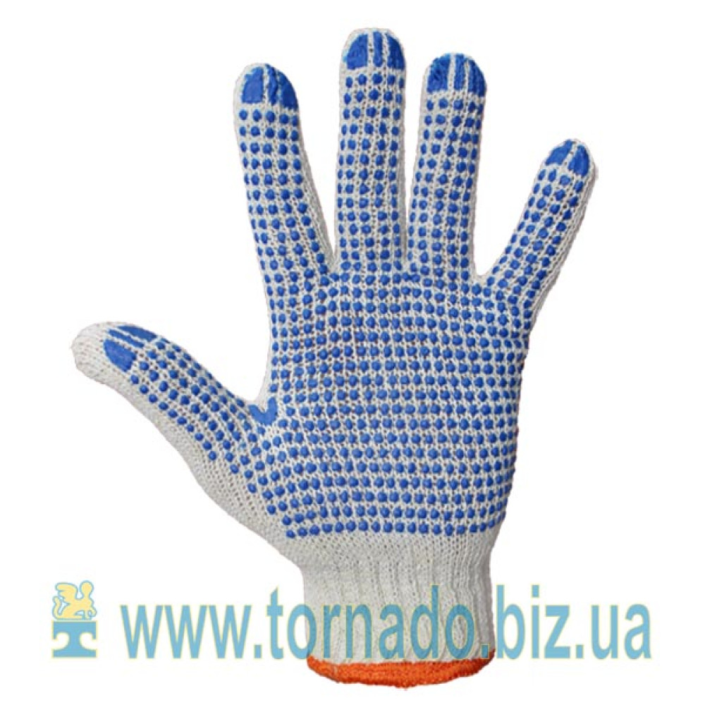 Knitted gloves with PVC dot (4 threads)
