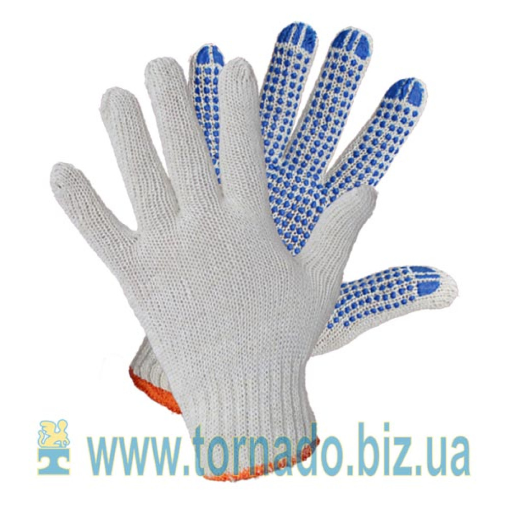 Knitted gloves with PVC dot (4 threads)
