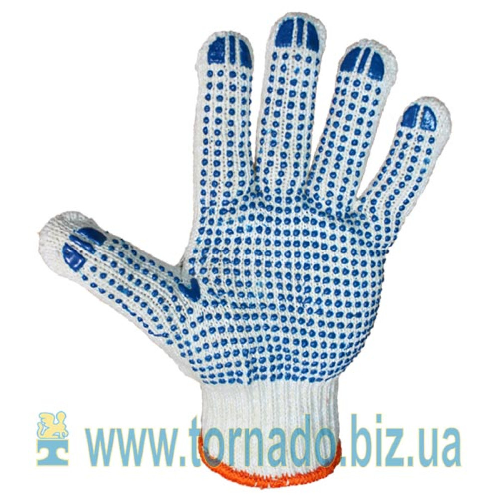 Knitted gloves with PVC dot (7 threads)