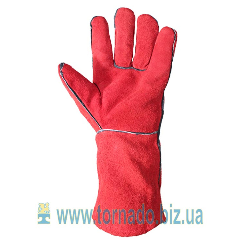 Leather gloves with lined cuffs