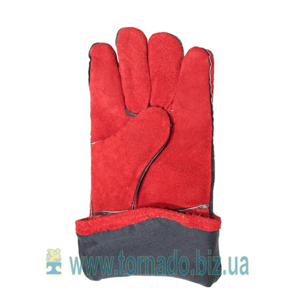 Leather gloves with lined cuffs