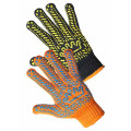 Knitted gloves with PVC dot