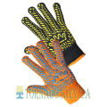 Knitted gloves with PVC dot