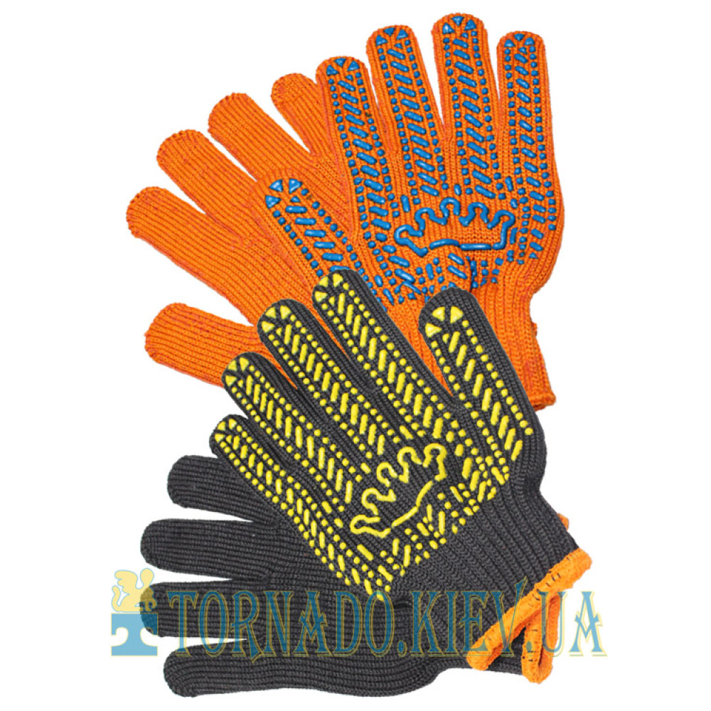 Knitted gloves with PVC dot