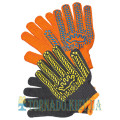 Knitted gloves with PVC dot