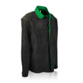 Welder's tarpaulin suit with leather overlays