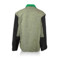 Welder's tarpaulin suit with leather overlays