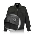 Security guard suits for men "Okhrana-Lux" black made of Rip-Stop fabric.
