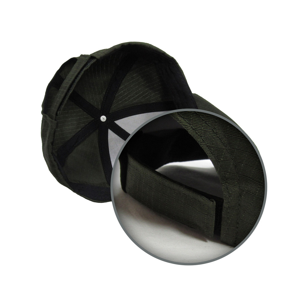 Baseball cap dark olive with Velcro over the head