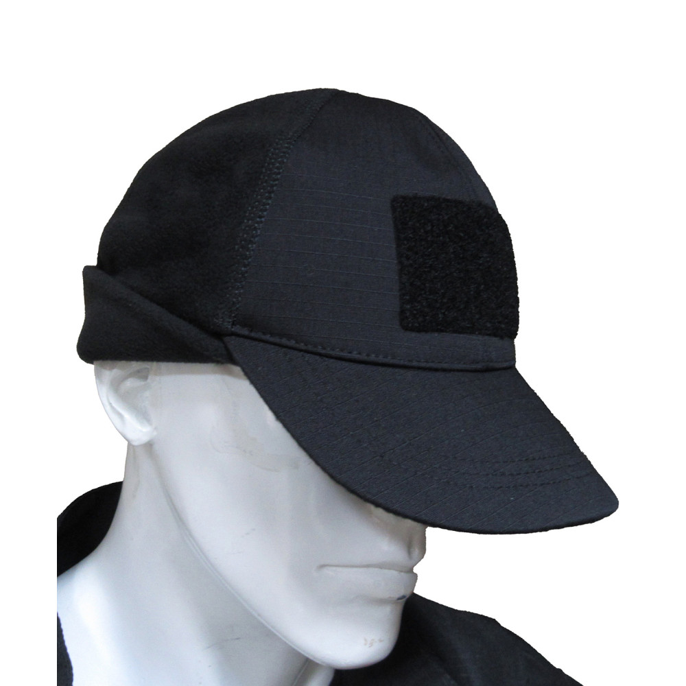 Baseball cap insulated with fleece (black)
