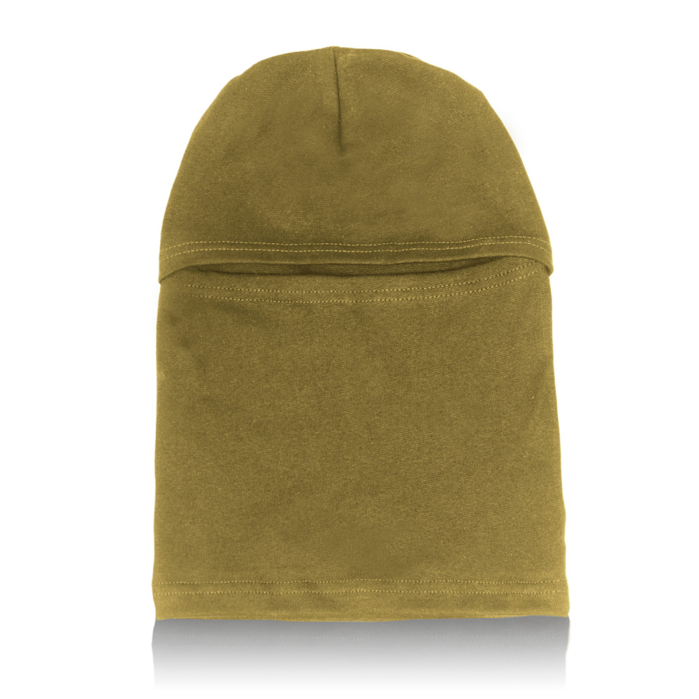 Beige knitted hat-mask-mask