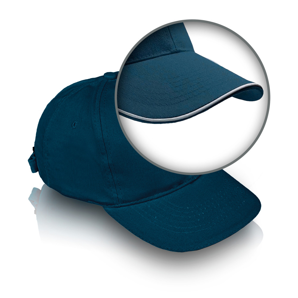 Baseball cap with edging blue (please check the price with managers)