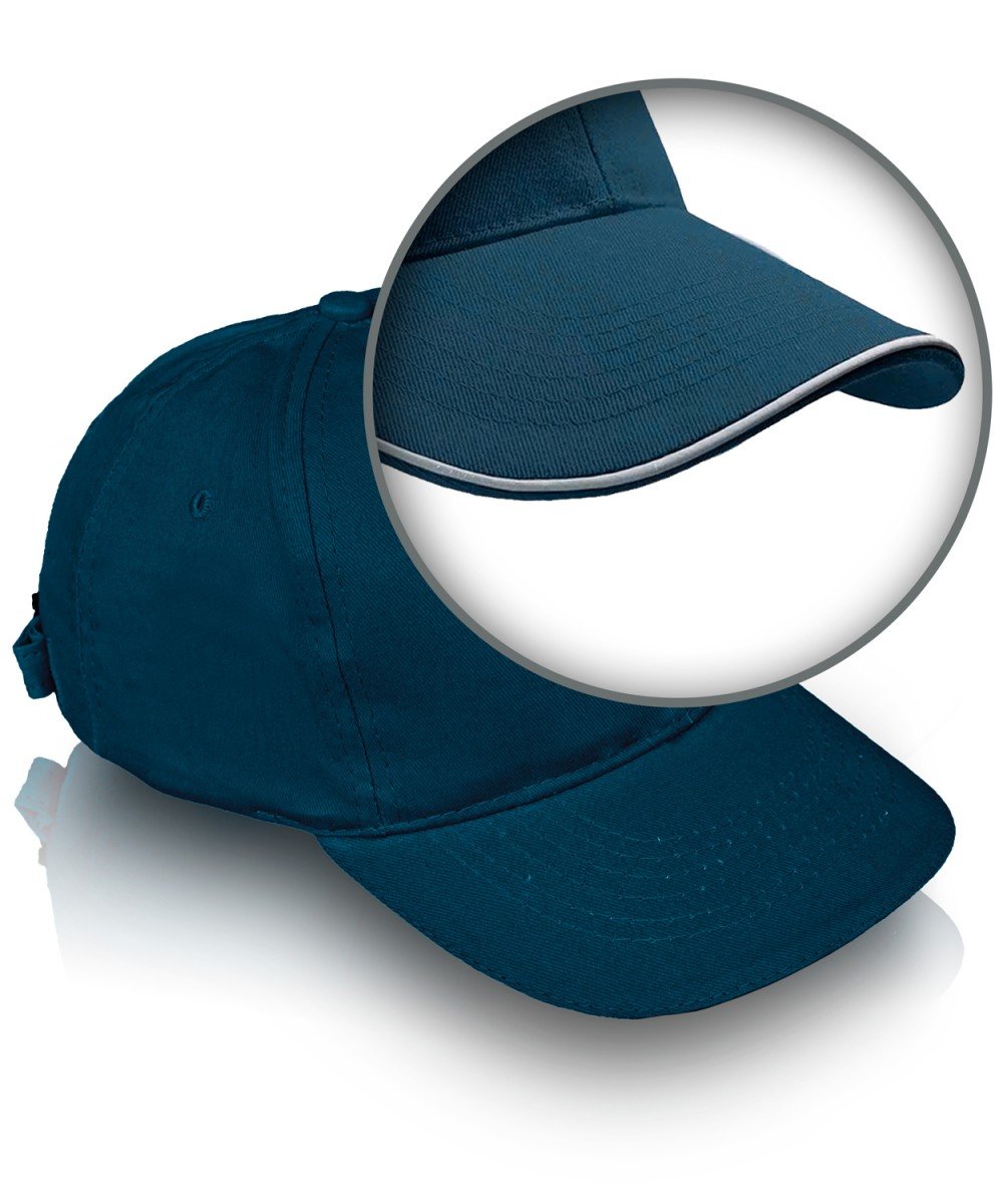 Baseball cap with edging blue (please check the price with managers)