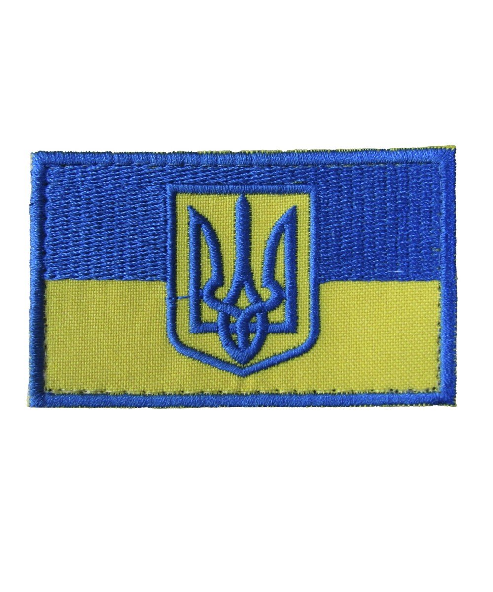 Прапор України з тризубом (на липучці) 75х45мм