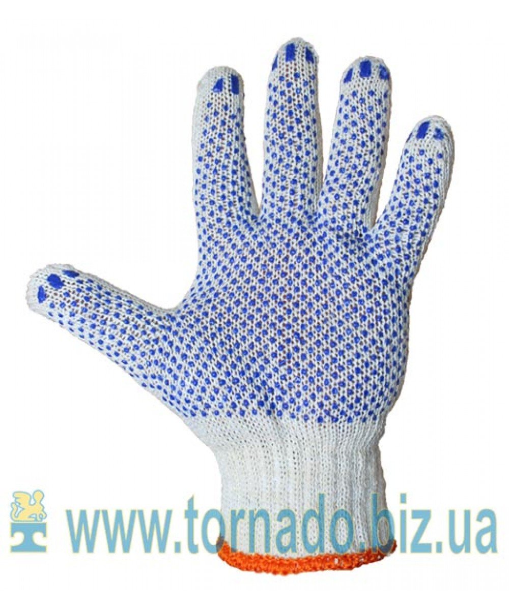 Knitted gloves with PVC dot (3 threads)